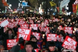 韩大批民众跨年夜将举行集会游行 促朴槿惠下台